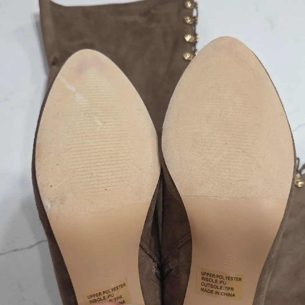 Elegant Tan Over-the-Knee Boots Sz 9.5 New Without Tag Or Box
